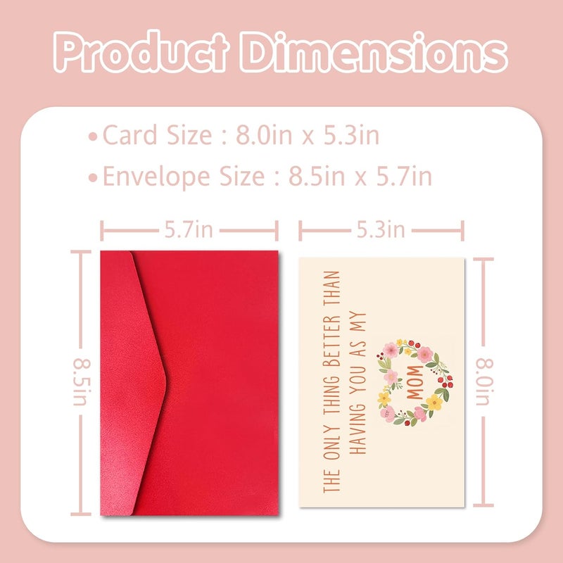 Pstyteos Funny Pregnancy Announcement Card for Mom, the Only Thing Better than Having You as My Mom is My Baby Having You as a Grandma, 8 in x 5.3 in Double-Sided Card with Red Envelope and Sticker - Image 2